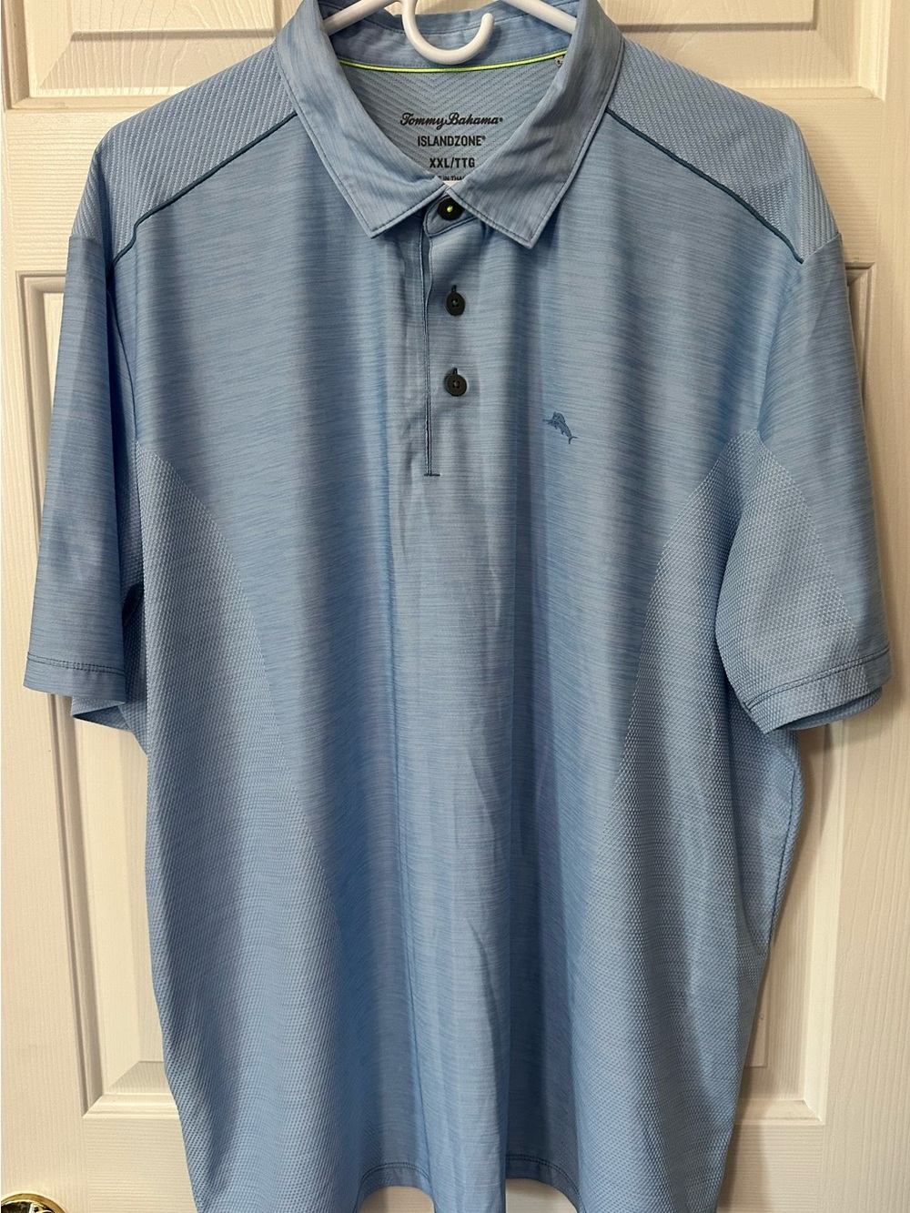 Tommy Bahama IslandZone Recycled Polyester Collared Polo Blue Short Sleeve 2XL